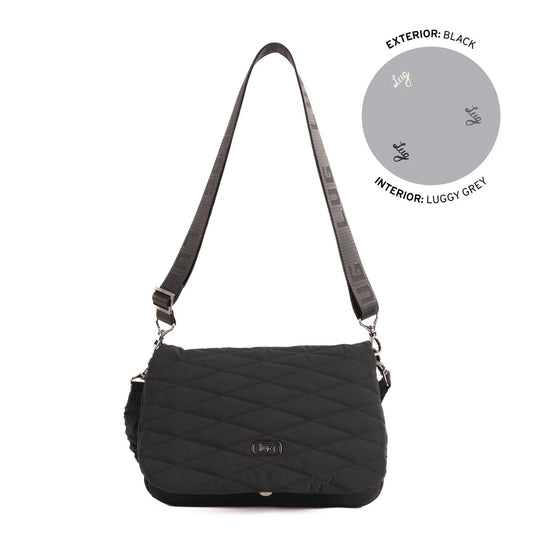 Lug Bina Fold Over Crossbody Bag Black