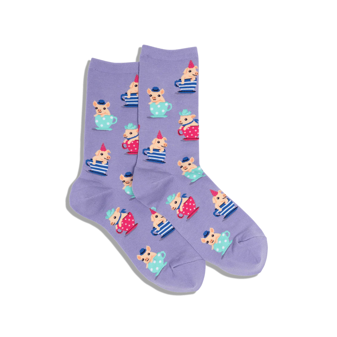 HOTSOX Women’s Tea Cup Pigs Sock
