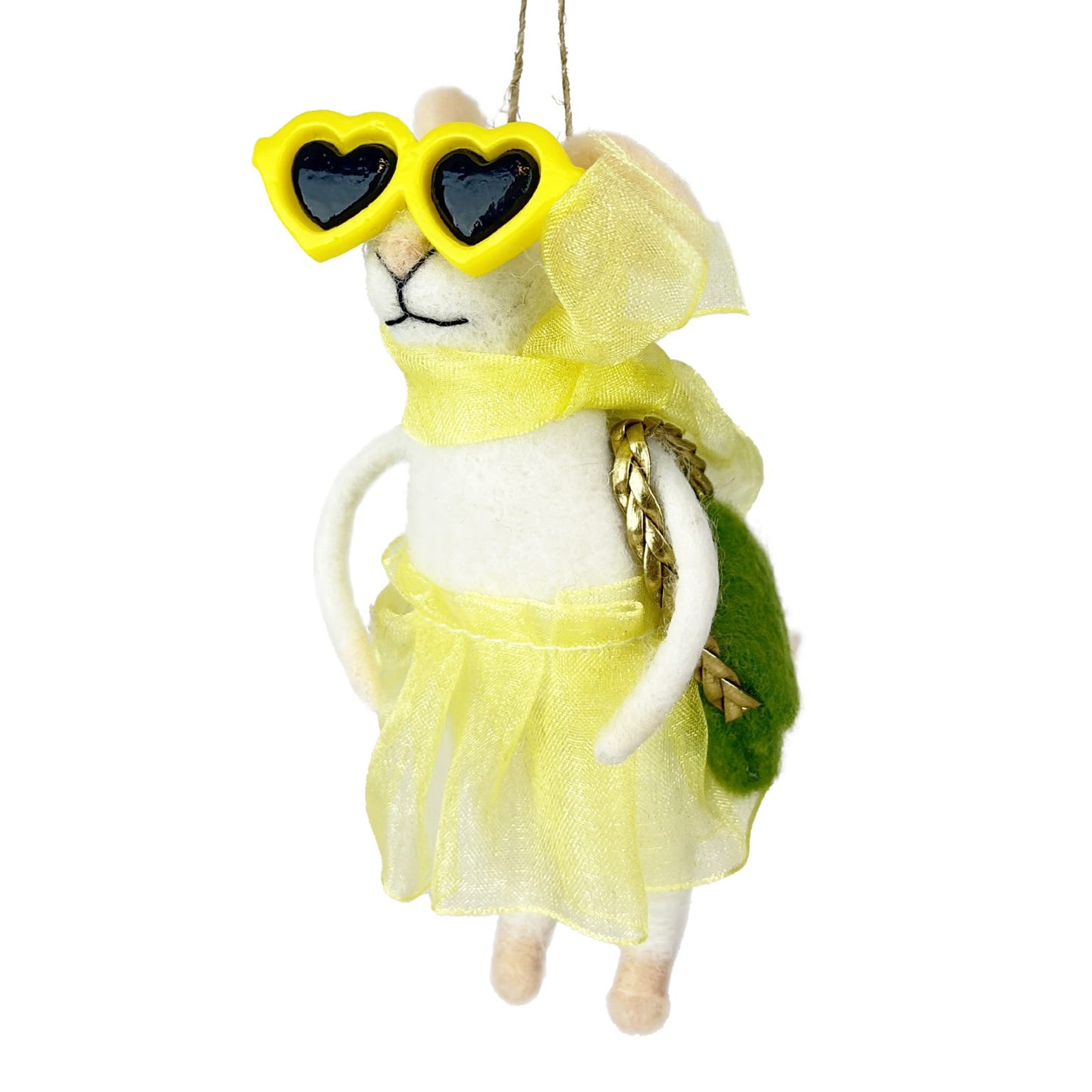 Felt Mouse with Yellow Dress Sunglasses