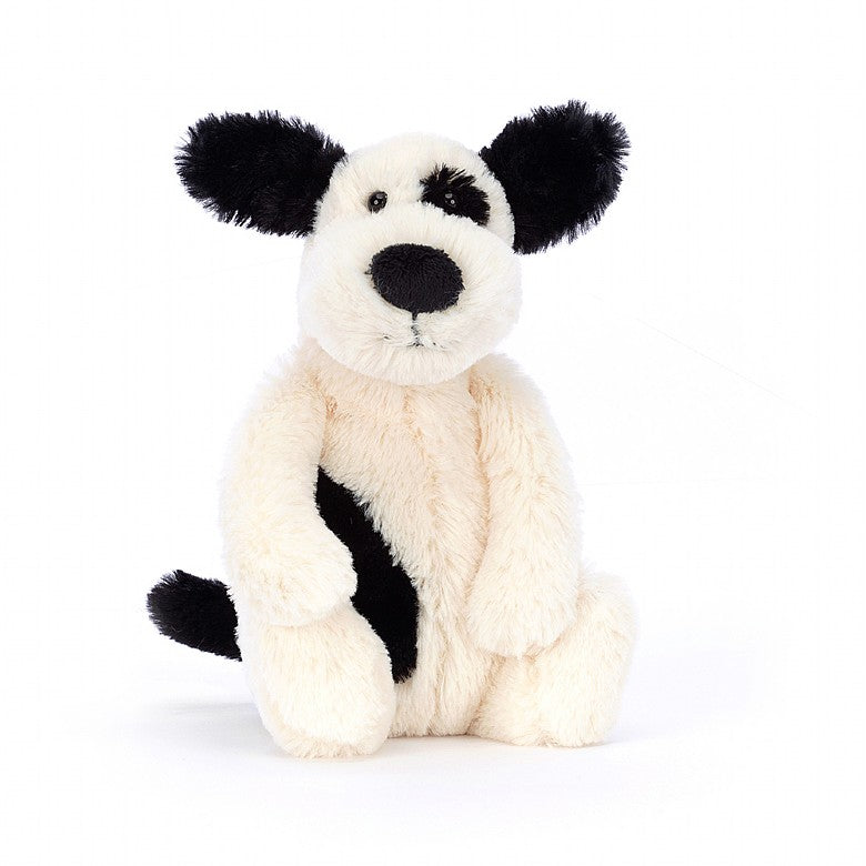 JellyCat Bashful Black & Cream Puppy Small