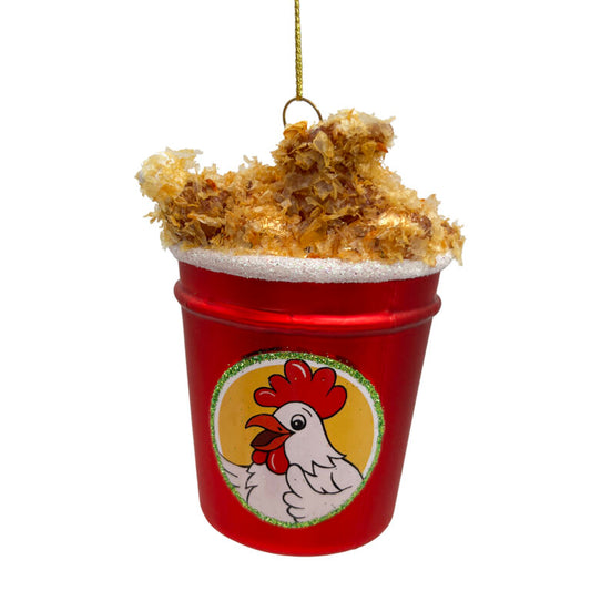 Glass Fried Chicken Bucket 4″ Ornament