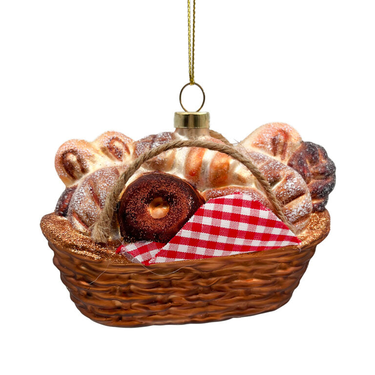 GLASS BREAD BASKET 3″ Ornament