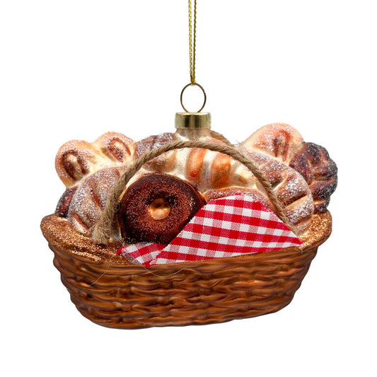 GLASS BREAD BASKET 3″ Ornament