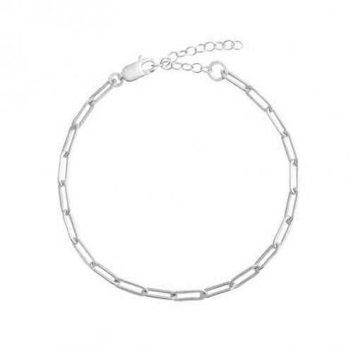 Silver Paperclip Link Anklet