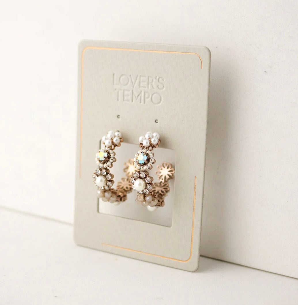 Lover’s Tempo Bloom Crystal Hoop Earrings