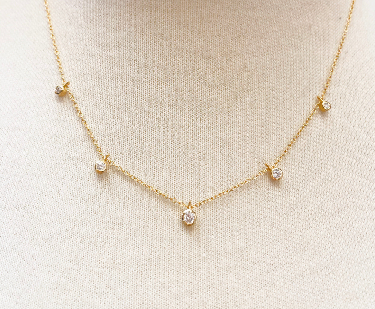 Floating Solitaire Diamond Pendant | Lauren B Jewelry