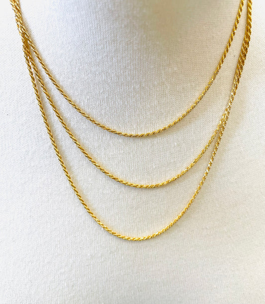Gold Twisted Rope Necklace