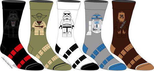 LEGO x Star Wars Character Men’s Crew 5 Pack Socks