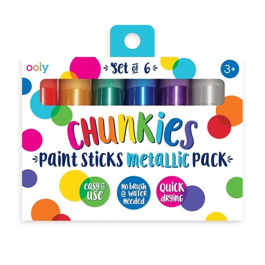 Ooly Chunkies Paint Sticks Metallic Set of 6
