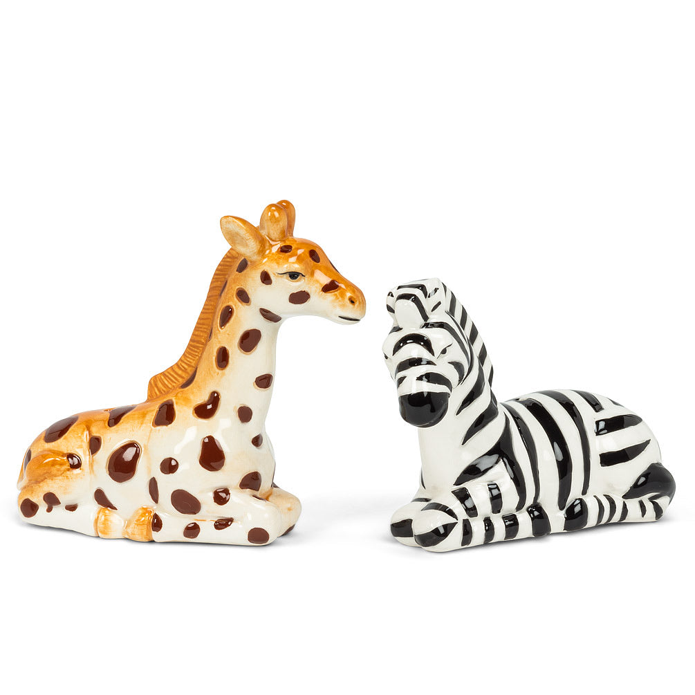 Giraffe and Zebra Salt and Pepper set