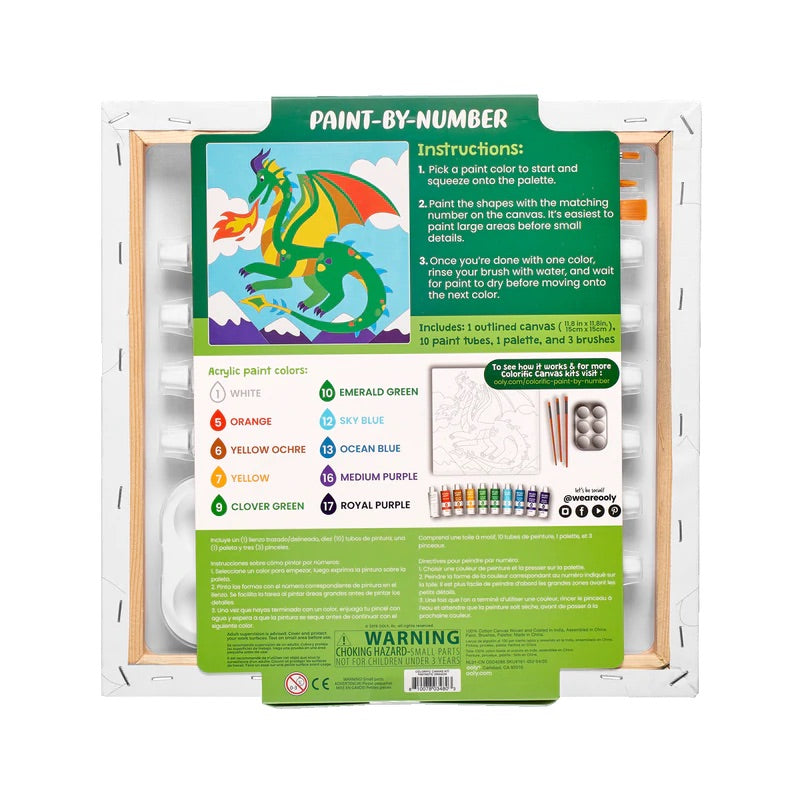Ooly Paint By Number Canvas Kit Dragon