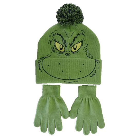 The Grinch Youth Beanie with Gloves
