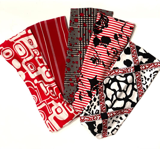 Red Pattern Stretch Headband