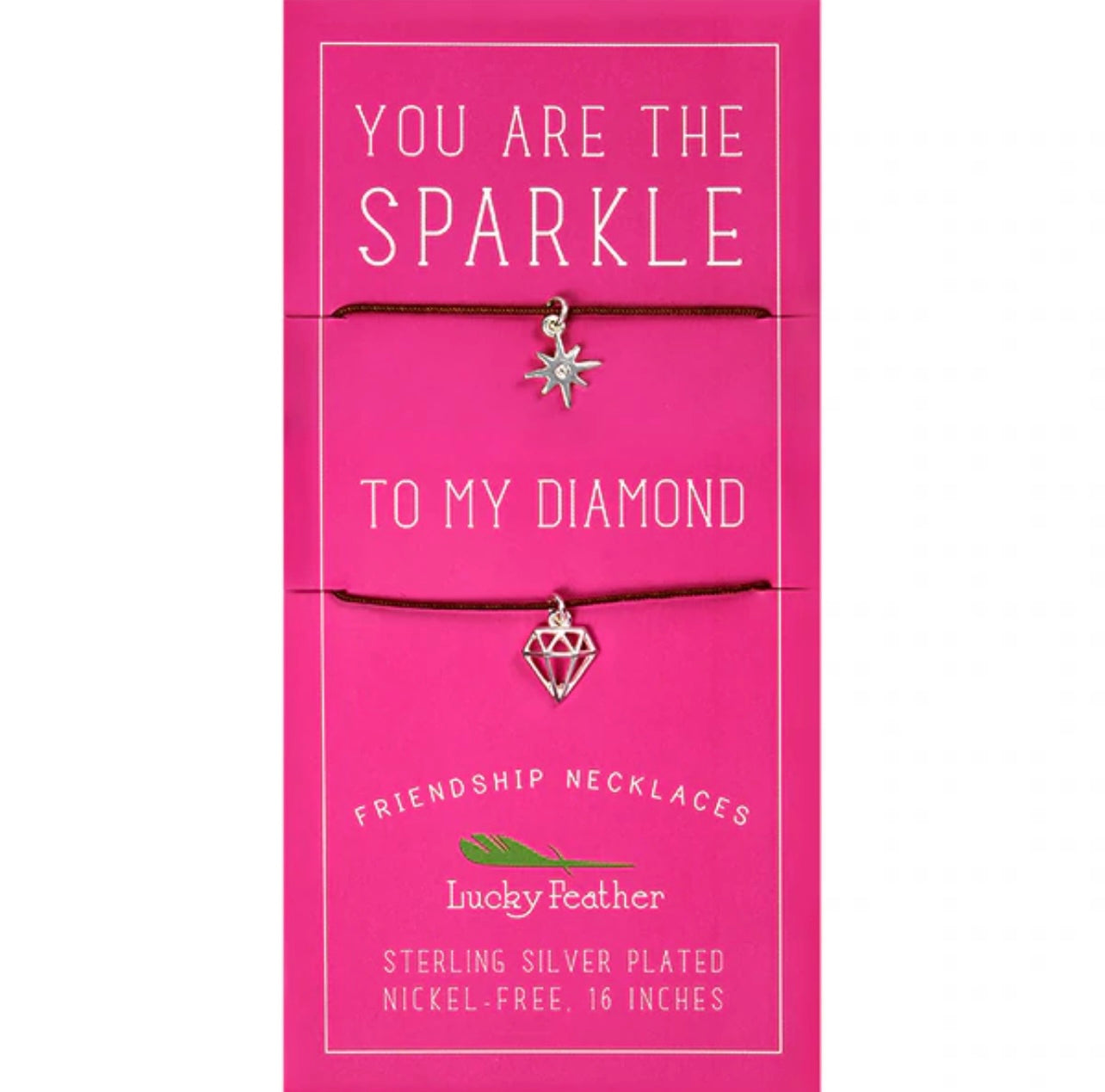 Lucky Feather Friendship Necklace Sparkle & Diamond