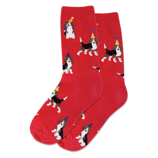 Hot Sox Kids Party beagle Sock (8-9.5 yrs)