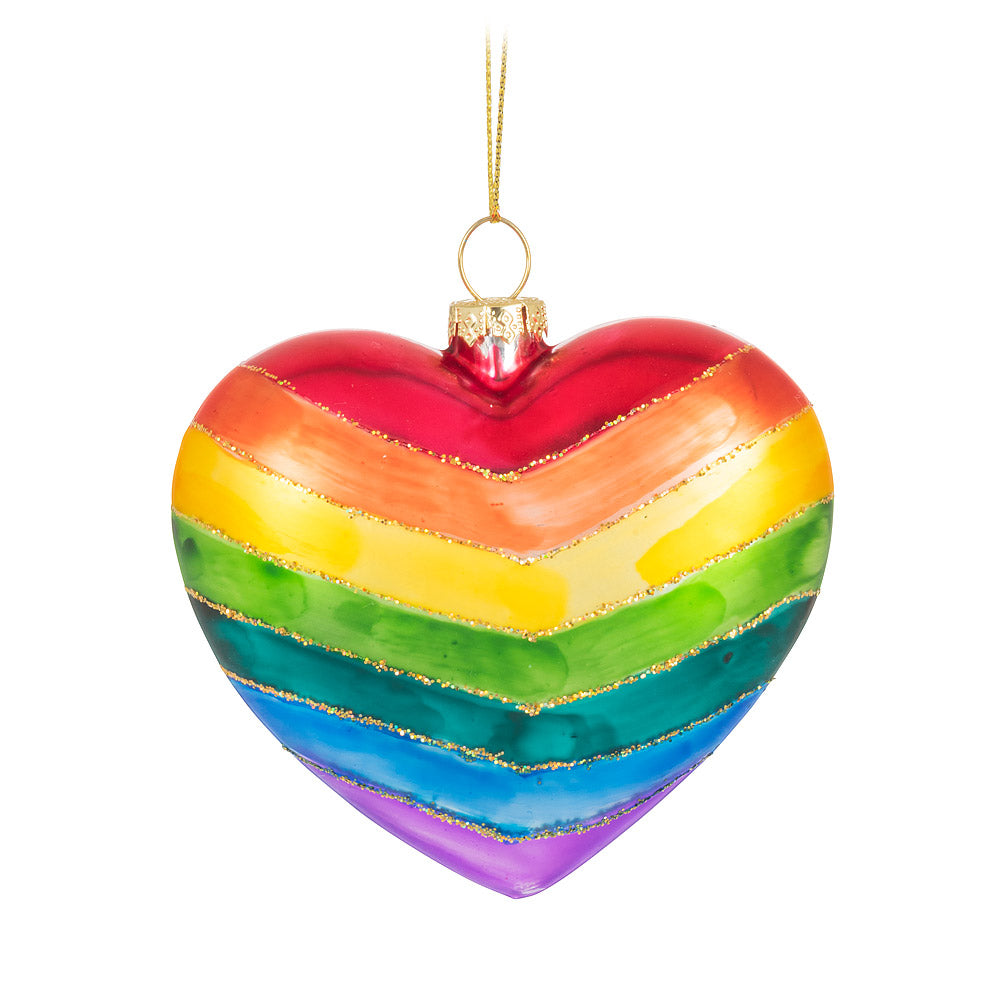 Rainbow Heart Ornament