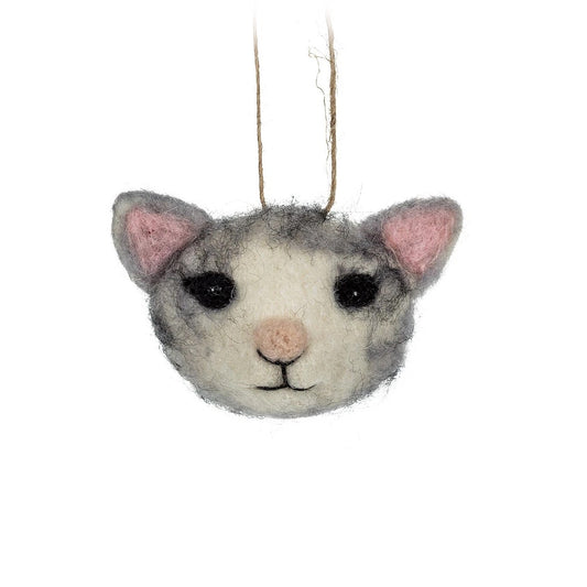 Cat Head Felt Ornament