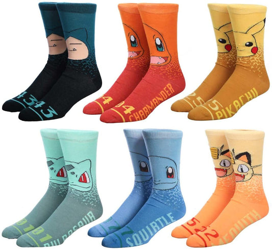 Pokémon 6 Pack Crew Socks