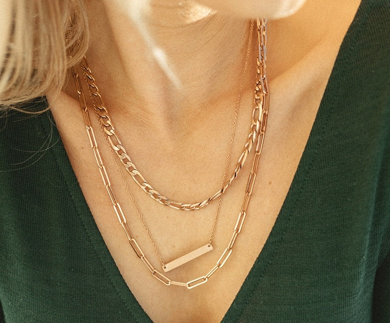 jj+rr Kendall Gold Paperclip Necklace