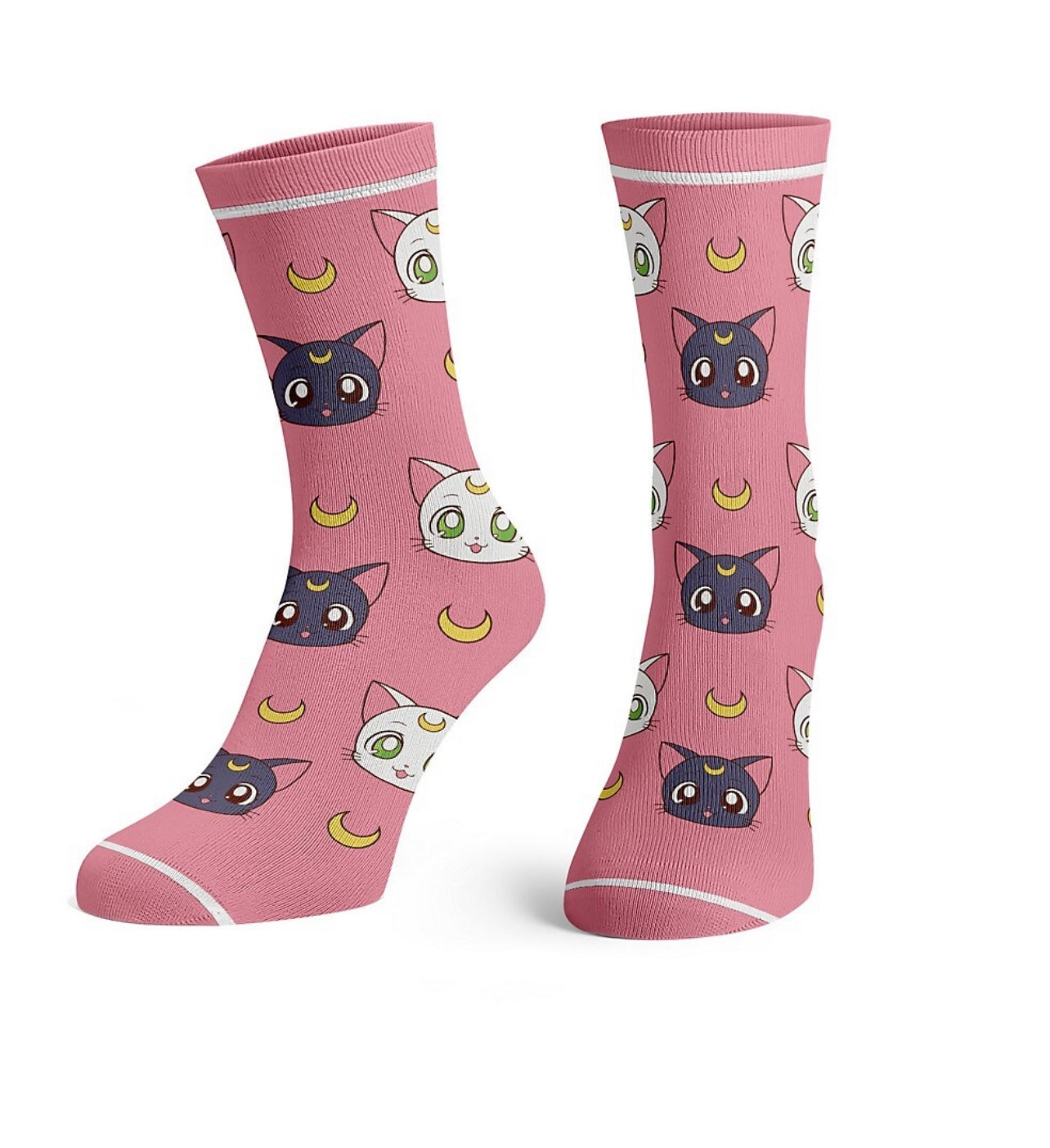 Sailor Moon Luna Artemis Collage Crew Socks