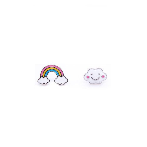Silver Rainbow & Cloud Earrings
