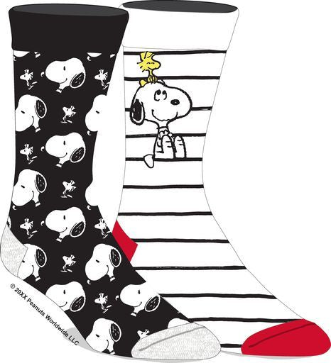 Peanuts Snoopy Woodstock Head Collage Crew Socks