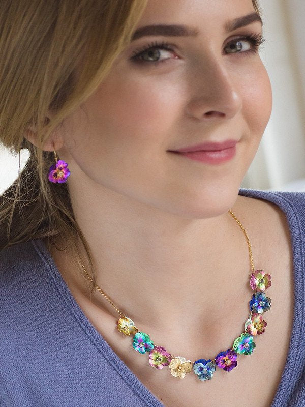 Holly Yashi Garden Pansy Collar Necklace