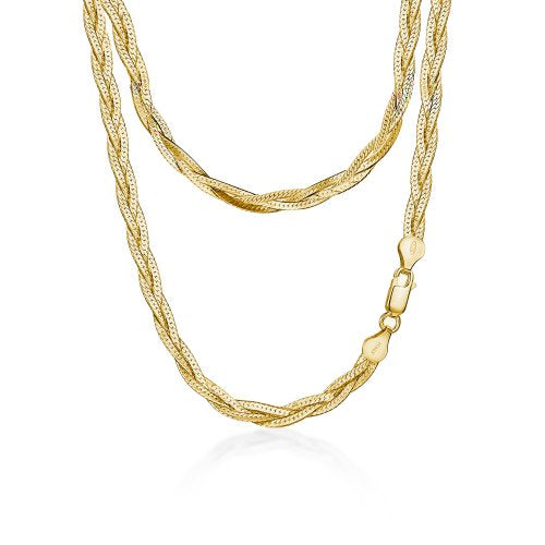 Gold Vermeil Braided Herringbone Necklace