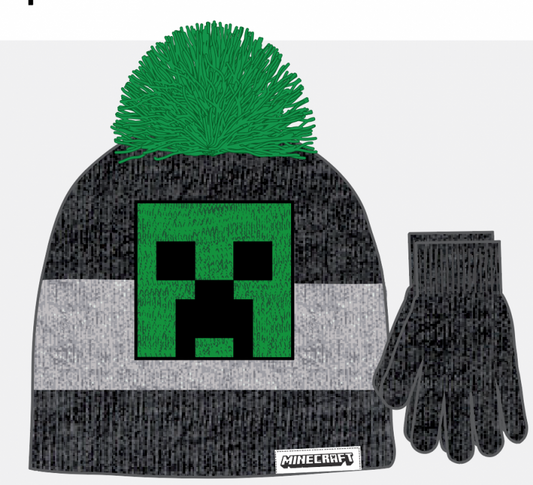 Minecraft Kid’s Beanie and Glove Set