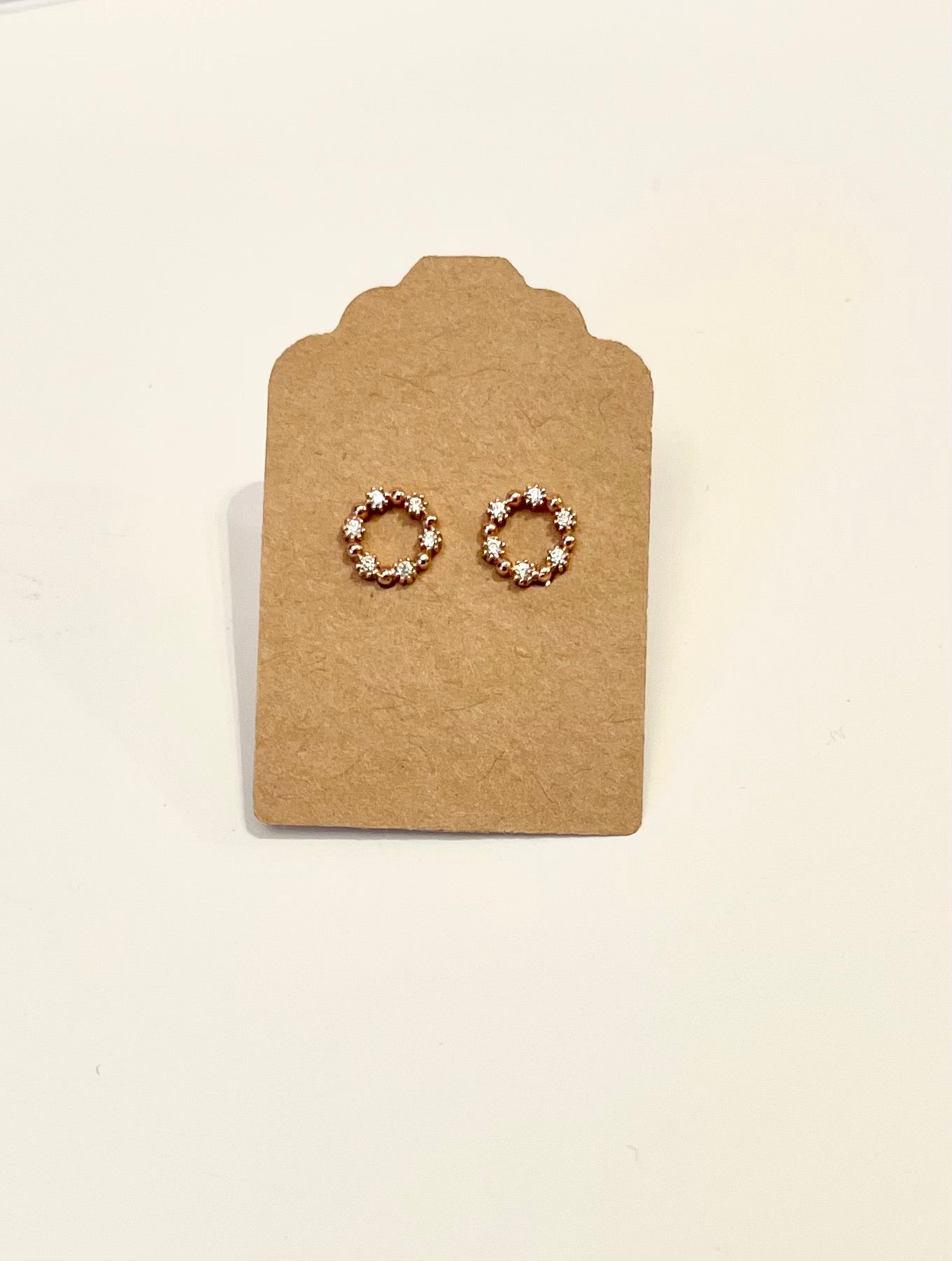 Circle Stone Stud Earrings