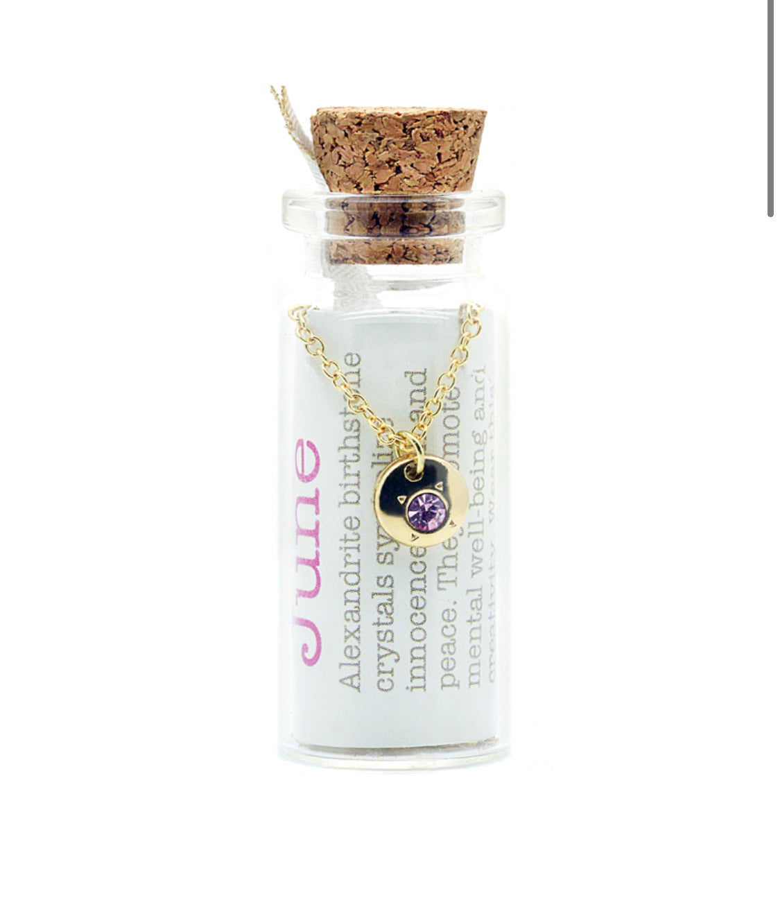Lucky Feather Bottled Birthstone Necklace