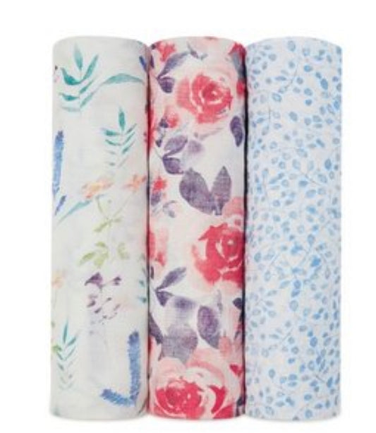 Aden and Anais silky soft swaddle 3-pack (Various Colours)
